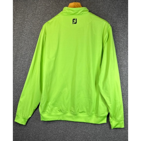 FootJoy FJ Performance Golf Pullover Mens Size XL Bright Green 1/4 Zip Sailing - Picture 5 of 12